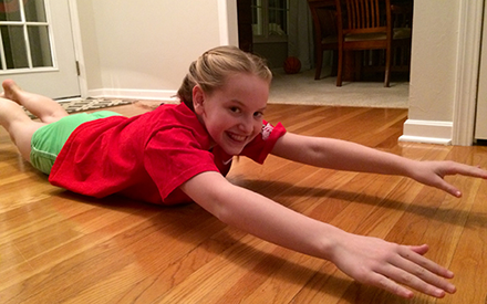 A child doing a 